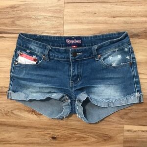 American Flag Denim Shorts